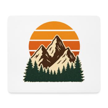 Retro-Bergwald-Abenteuerszene - Mousepad (Querformat) - Weiß - Vorne