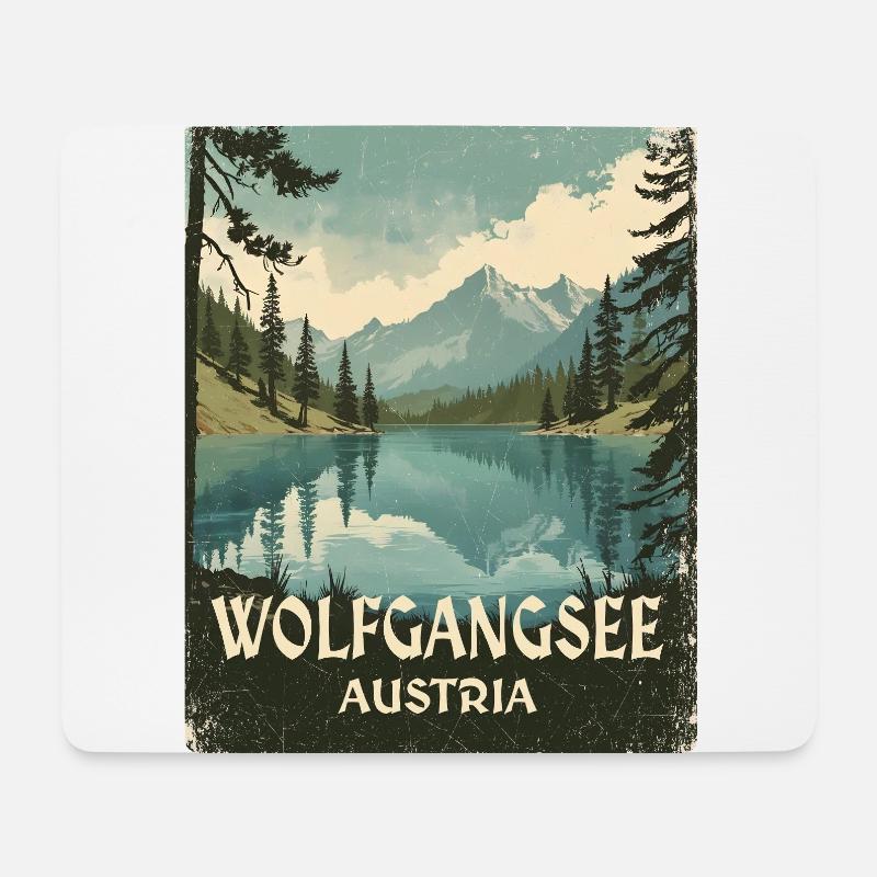 Wolfgangsee - Mousepad (Querformat) - Weiß
