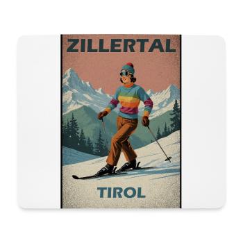 Zillertal Skifahren Alpen - Mousepad (Querformat) - Weiß - Vorne