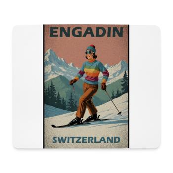 Engadin Skiing Alps - Mouse Pad (horizontal) - white - Front