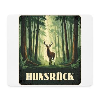 Hunsrück Hirsch Wald - Mousepad (Querformat) - Weiß - Vorne