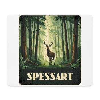Spessart Hirsch Wald - Mousepad (Querformat) - Weiß - Vorne