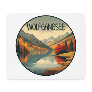 Wolfgangsee retro bergsee - Mousepad (Querformat) - Weiß - Vorne