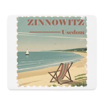 Zinnowitz Ostsee Strand Sonne Segelboot - Mousepad (Querformat) - Weiß - Vorne