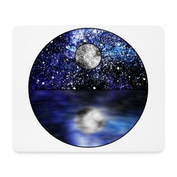 Kosmische Vollmondszene - Mousepad (Querformat) - Weiß - Vorne