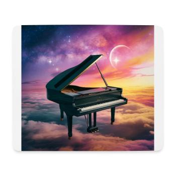 Fantastique piano à queue de concert dans le ciel nuageux - Tapis de souris (format paysage) - blanc - Devant