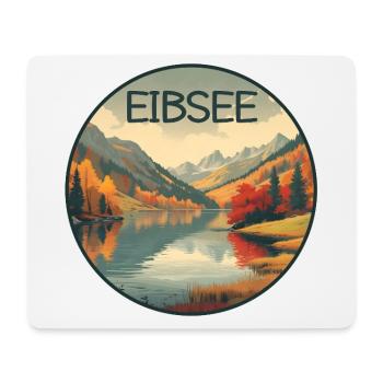 Eibsee retro bergsee - Mousepad (Querformat) - Weiß - Vorne