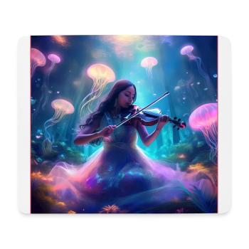 Magical underwater world with violinist - Mouse Pad (horizontal) - white - Front