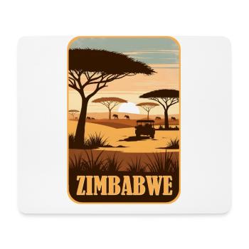 Zimbabwe Afrique Safari - Tapis de souris (format paysage) - blanc - Devant