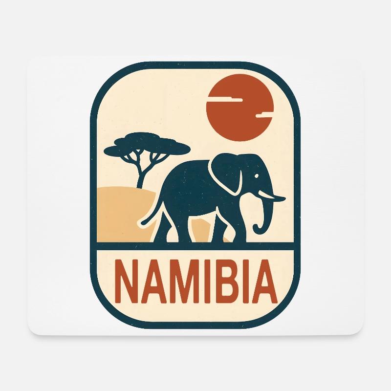 Namibia Elefant Afrika - Mousepad (Querformat) - Weiß