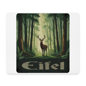 Eifel mit Hirsch - Mousepad (Querformat) - Weiß - Vorne