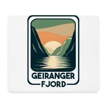 Geiranger Fjord - Mousepad (Querformat) - Weiß - Vorne