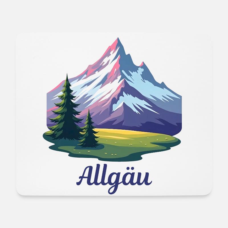 Allgäu bunt comic - Mousepad (Querformat) - Weiß