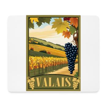 Valais Vignoble valaisan - Tapis de souris (format paysage) - blanc - Devant