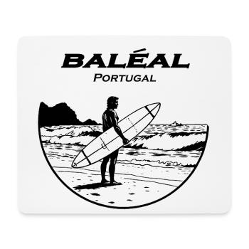 Baleal Portugal Surfer Stamp - Mouse Pad (horizontal) - white - Front