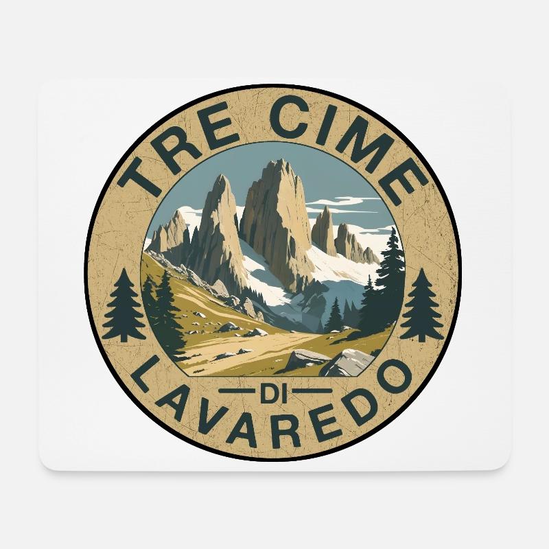 Tri Cime rund - Mousepad (Querformat) - Weiß