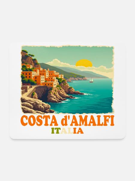 Amalfi Küste Italien - Mousepad (Querformat) - Weiß