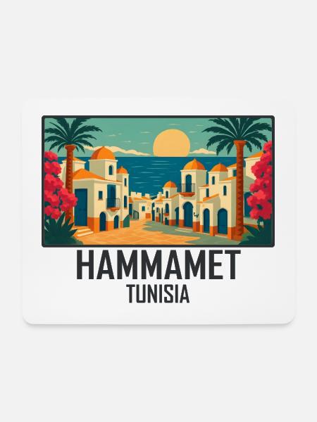 Hammamet Tunesien - Mousepad (Querformat) - Weiß