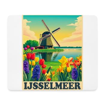 Moulin à vent d’Ijsselmeer Holland - Tapis de souris (format paysage) - blanc - Devant