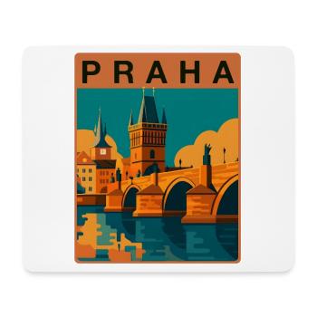 Prag Karlsbrücke - Mousepad (Querformat) - Weiß - Vorne