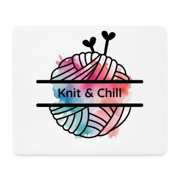 Knit and Chill - Mousepad (Querformat) - Weiß - Vorne
