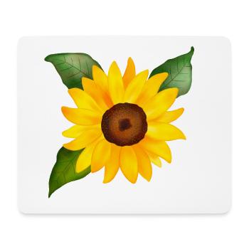 Cheerful sunflower hand painted watercolor - Mouse Pad (horizontal) - white - Front