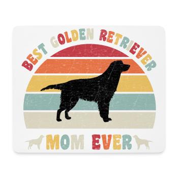 Meilleure maman Golden Retriever jamais amateurs de chiens rétro - Tapis de souris (format paysage) - blanc - Devant