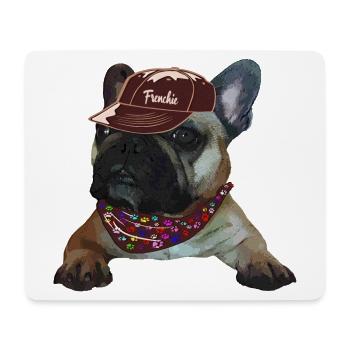 Frenchie, Bully, Français Bulldog, Cadeau - Tapis de souris (format paysage) - blanc - Devant