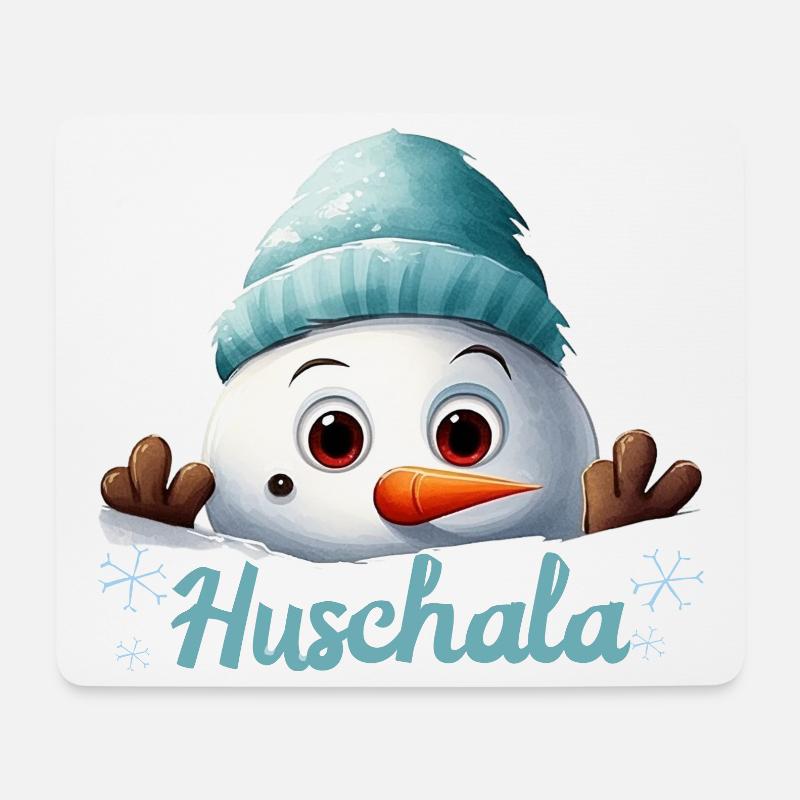 Huschala Kalt Winter fränkisch - Mousepad (Querformat) - Weiß