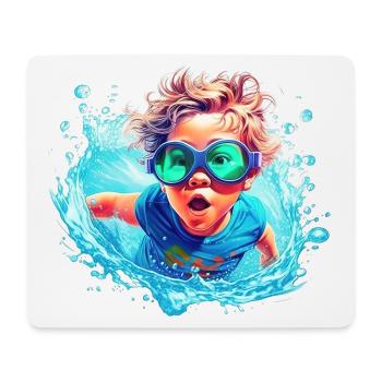 Junge im Wasser - Mousepad (Querformat) - Weiß - Vorne