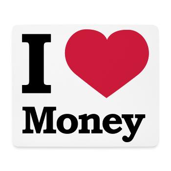 I love Money | Herz | Heart - Tapis de souris (format paysage) - blanc - Devant