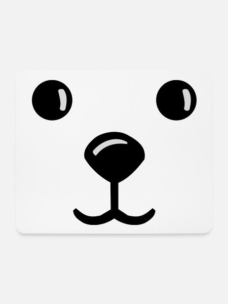 teddy face gesich smile teddybär - Musemåtte (tværformat) - hvid