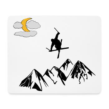 Berg mit Ski Freestyler - Mousepad (Querformat) - Weiß - Vorne
