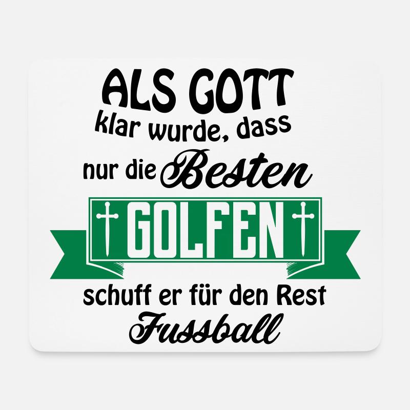 Als Gott Golfen Fussball - Mousepad (Querformat) - Weiß