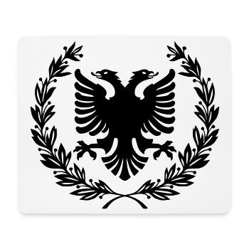 Shqipe Wreath – Albania Laurel Double Head Eagle - Mouse Pad (horizontal) - white - Front