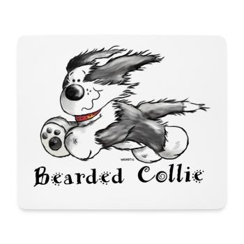 Bearded Collie - Mouse Pad (horizontal) - white - Front