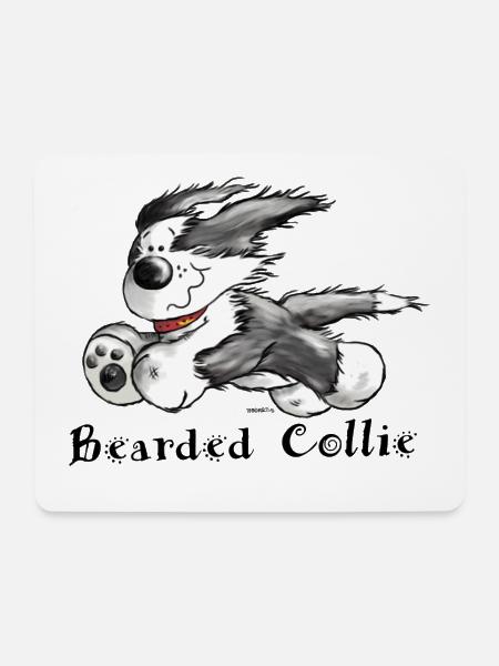 Bearded Collie - Mousepad (Querformat) - Weiß