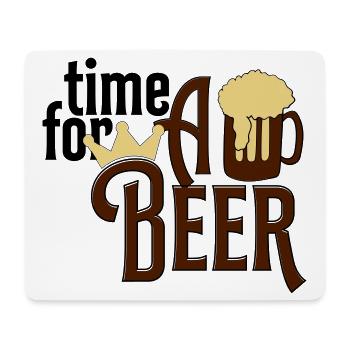 Bier - Mousepad (Querformat) - Weiß - Vorne