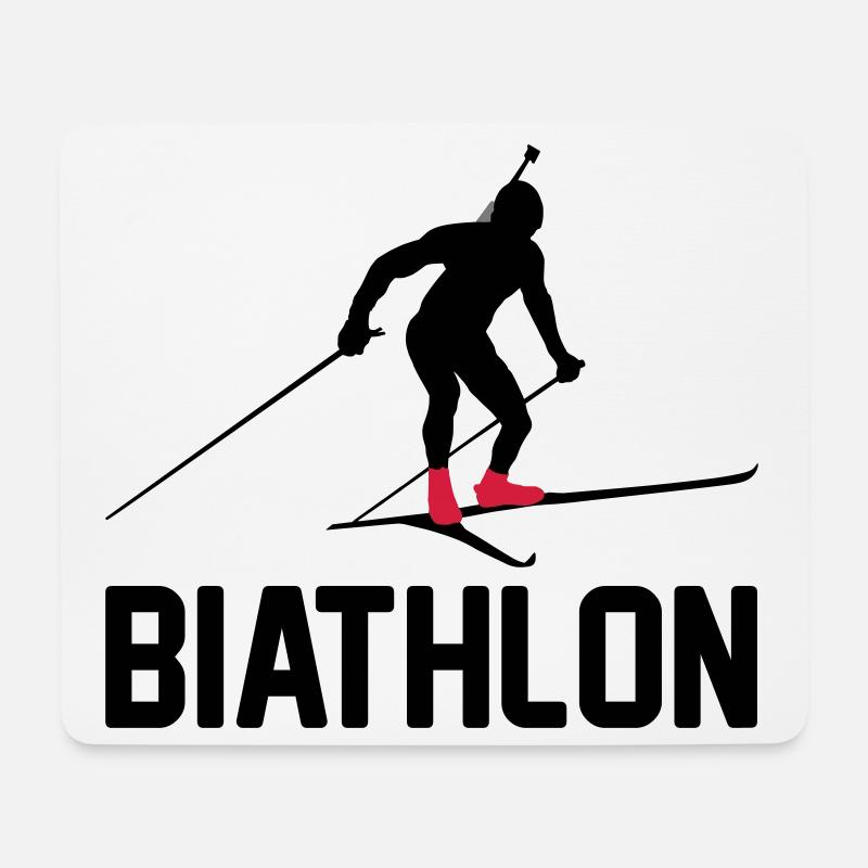 Biathlon - Tapis de souris (format paysage) - blanc