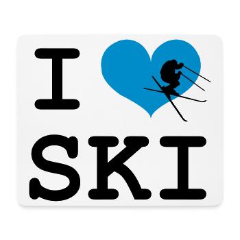 I Love Ski - Mousepad (Querformat) - Weiß - Vorne