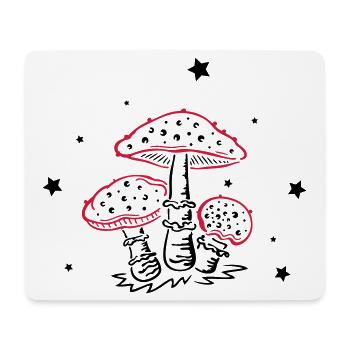 Fly agaric, fungi with stars, mushrooms - Mouse Pad (horizontal) - white - Front