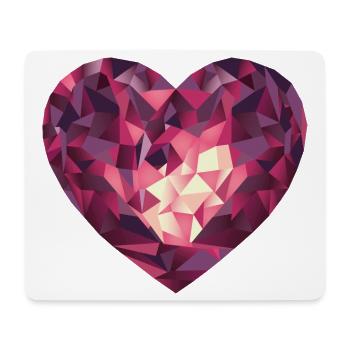 Herz Edelstein Valentinstag Muttertag - Mousepad (Querformat) - Weiß - Vorne