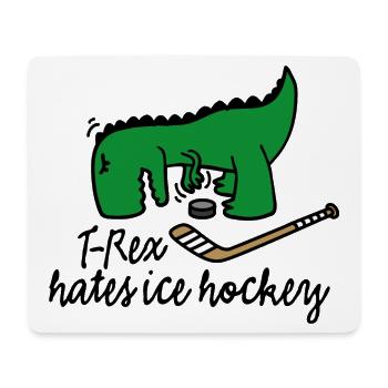 T-Rex hates ice hockey sur glace dinosaure - Tapis de souris (format paysage) - blanc - Devant