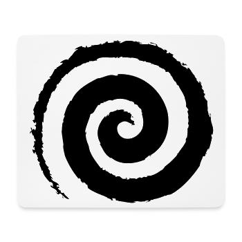 Schwarze Pinselstrich-Spirale - Mousepad (Querformat) - Weiß - Vorne