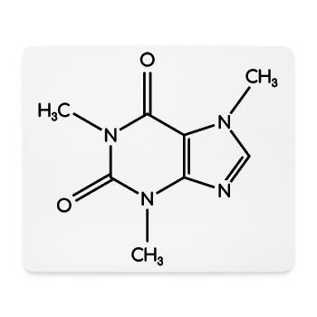 Caffeine Molecule - Structural Formula - Mouse Pad (horizontal) - white - Front