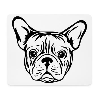 Bulldog français - Tapis de souris (format paysage) - blanc - Devant