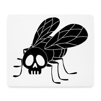 Fly skull (black) - Mouse Pad (horizontal) - white - Front
