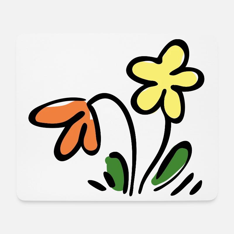 Blumen - Mousepad (Querformat) - Weiß