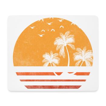 Silhouette du coucher de soleil de la palmière - Tapis de souris (format paysage) - blanc - Devant