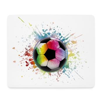Fußball Regenbogen Bunter Ball - Mousepad (Querformat) - Weiß - Vorne
